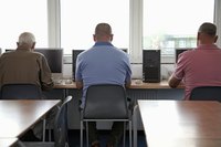 Man at computer station
