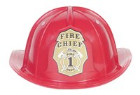 Cut out a graphic of crossed fire axes and glue to the cardboard fireman's hat.