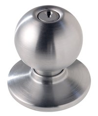 A decorative flange conceals the inner workings of the latch mechanism.