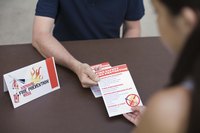 All types of companies can hand out brochures.