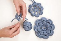 Crochet flowers are a delicate option for trim for a project.