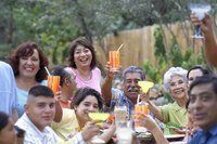 Family reunion outdoor picnic.