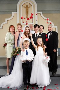 A rose petal drop can serve as an alternative to using a flower girl.