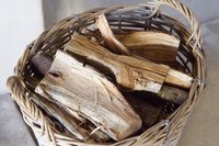 Basket of chopped juniper fire wood