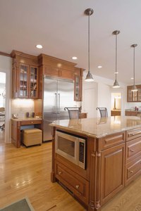 Cabinets with transparent inserts.