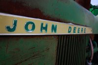 Close up of John Deere tractor emblem