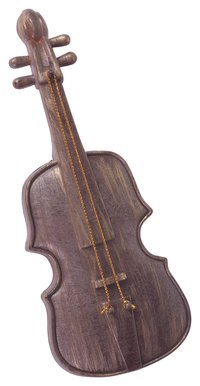 Make a cardboard violin that resembles a real one for young children.