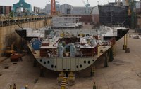 Modern ships have welded hulls and prefabricated equipment.