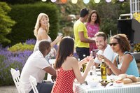 Friends having a barbecue party.