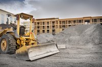 Large bulldozer on worksite