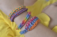 Plastic bracelets are a colorful way for children to express themselves.