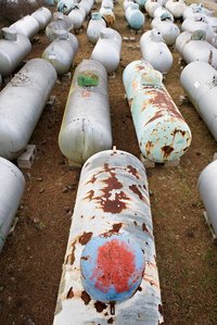 Propane tanks are a common sight near houses because many people use this gas.