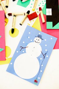Create snowman crafts for winter decorations.