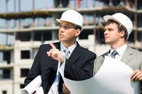 Contractors are on the construction site.