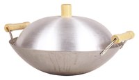 Uncoated carbon steel woks are silver-colored.