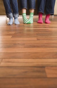 Brightly colored socks look as good on chairs as they do on feet.