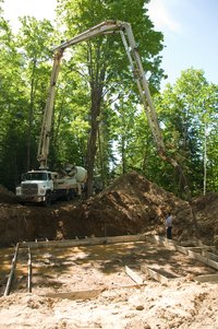 A monolithic slab is poured as a single piece.