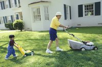Mowing your lawn when grass is dry prevents clippings from adhering to it.