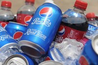 Close-up of Pepsi products