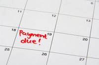 Calendar with "Payment Due" written in red.