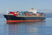 Cargo boat in the ocean.