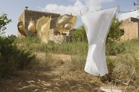 Dry your fabric after stiffening it.