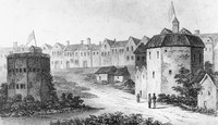 The Globe Theatre was the first playhouse built in London in 1576.