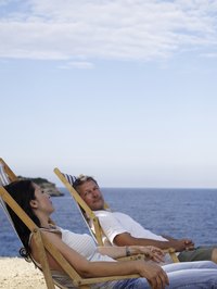 Canvas beach chairs are as comfortable as a hammock.