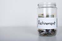 A money jar with retirement savings.