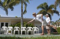 Seniors playing shuffling board in Florida.
