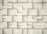 Create a realistic stone wall using Styrofoam pieces.