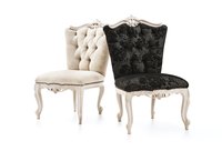 Pair of vintage slipper chairs.