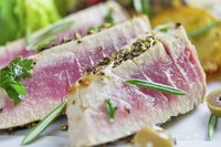 Tuna steaks are often served rare.