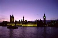 The Houses of Parliament, the seat of British government, overlook the River Thames.