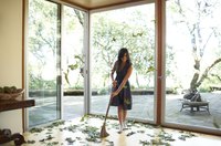 Polyurethane-coated floors need little more than an occasional sweeping.