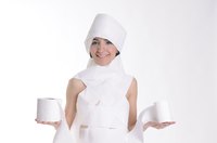Wrap yourself in toilet paper to make a quick mummy costume.
