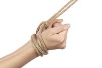 Handcuff knots can be tied with rope or paracord.