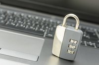 A close-up of a lock on a laptop.