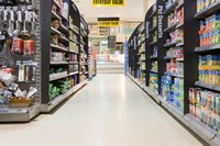 Supermarket aisle.