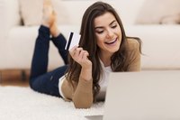 Image of a woman shopping online.
