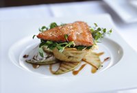 Fancy dish of gourmet salmon