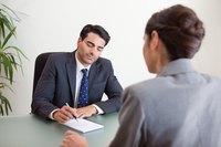 Insurance agent in a meeting.