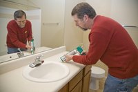 One advantage of caulk is that it's water resistant.