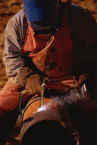 An oxy-acetyline torch can cut through thick metal.