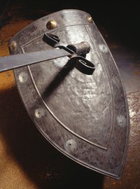 A sword and shield are essential accessories for a knight costume.