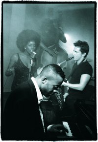 A live band can evoke images of retro jazz.