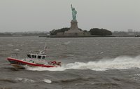 The U.S. Coast Guard enforces maritime law in domestic and international waters.