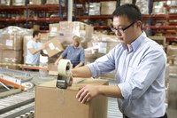 Employees working in a distribution warehouse.