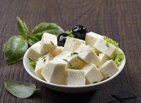 Bowl of fresh feta cheese