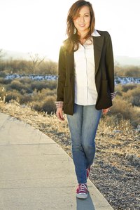 The boyfriend blazer lends an outfit an air of casual sophistication.